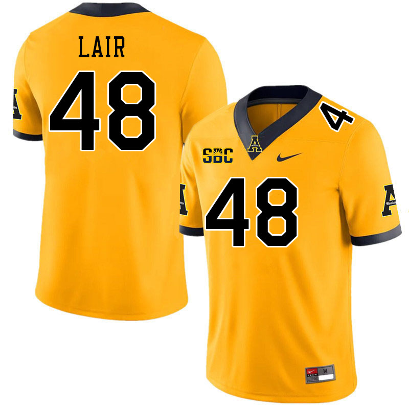 Men #48 Luke Lair Appalachian State Mountaineers College Football Jerseys Stitched-Gold